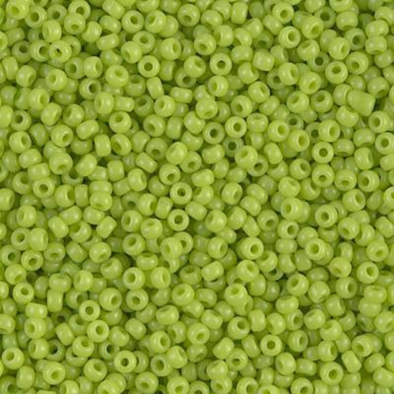 Miyuki 11 Round Seed Bead, 11-416, Opaque Chartreuse, 13 grams